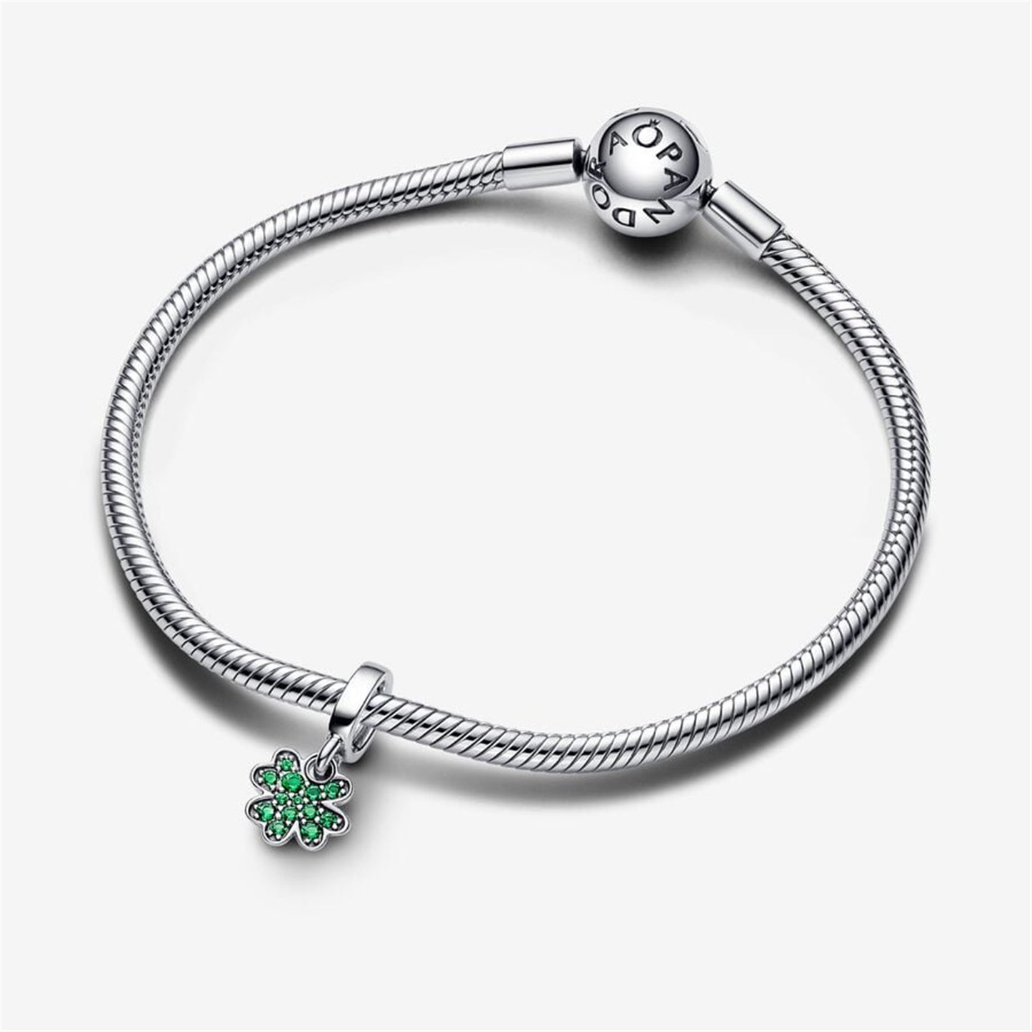 S925 Sterling Silver Four Leaf Clover Dangle Charm