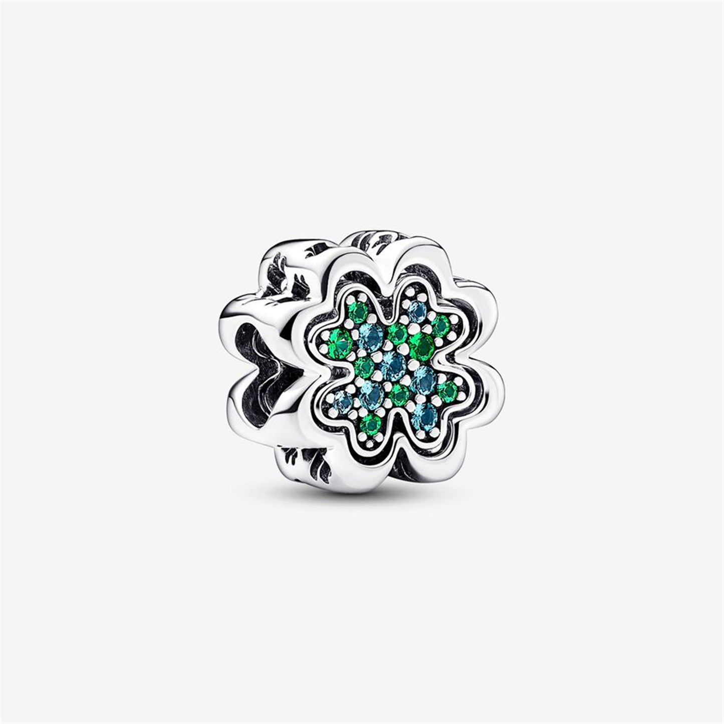 S925 Sterling Silver Splittable Four Leaf Clover Charm