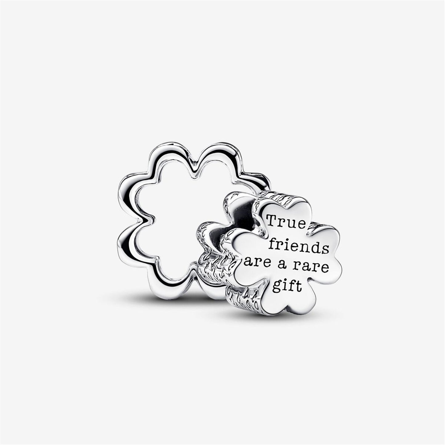 S925 Sterling Silver Splittable Four Leaf Clover Charm