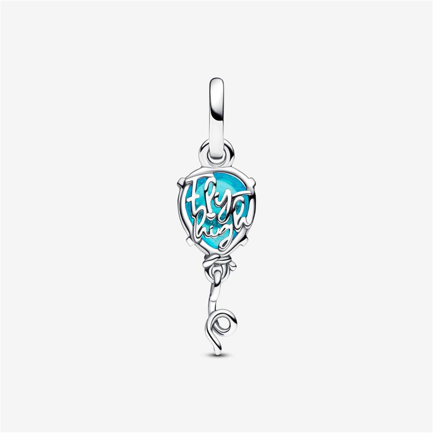 S925 Sterling Silver Blue Murano Glass Balloon Dangle Charm