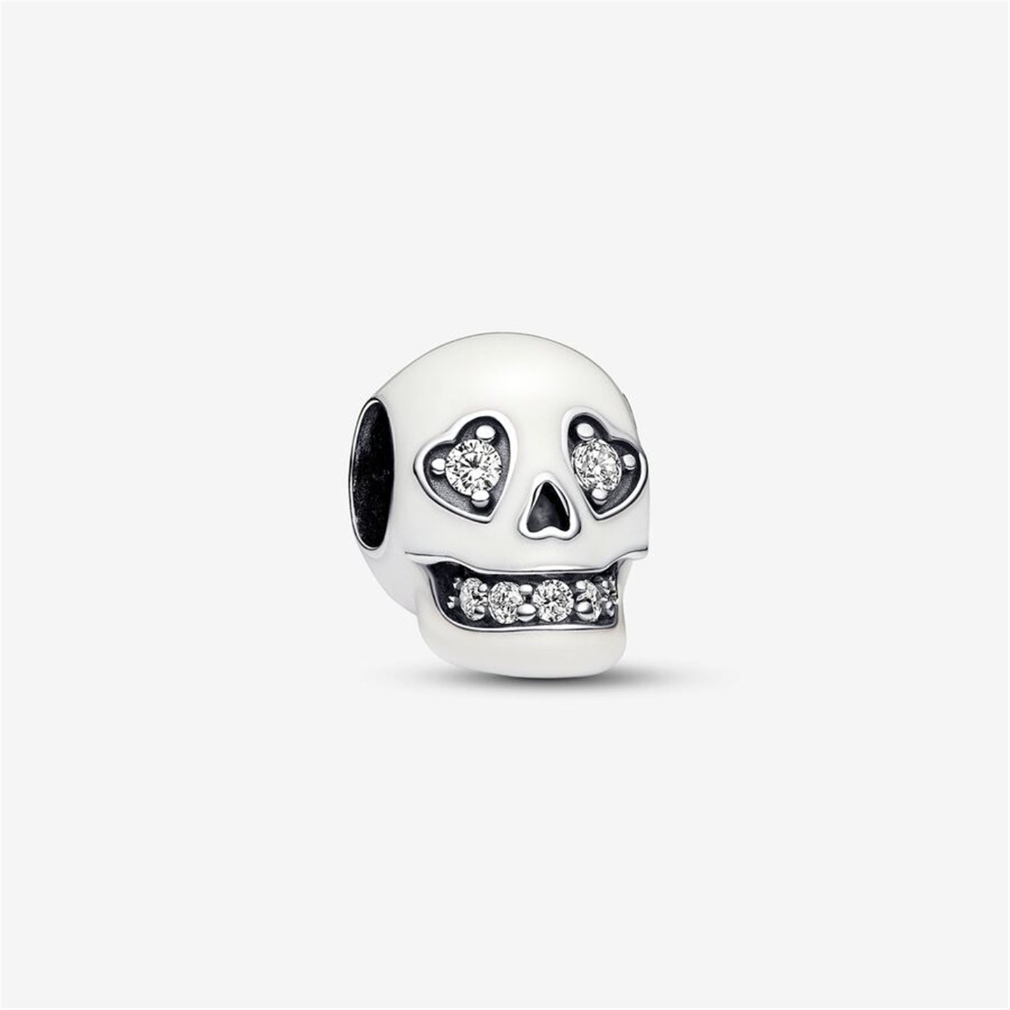 S925 Sterling Silver Glow-in-the-dark Sparkling Skull Charm