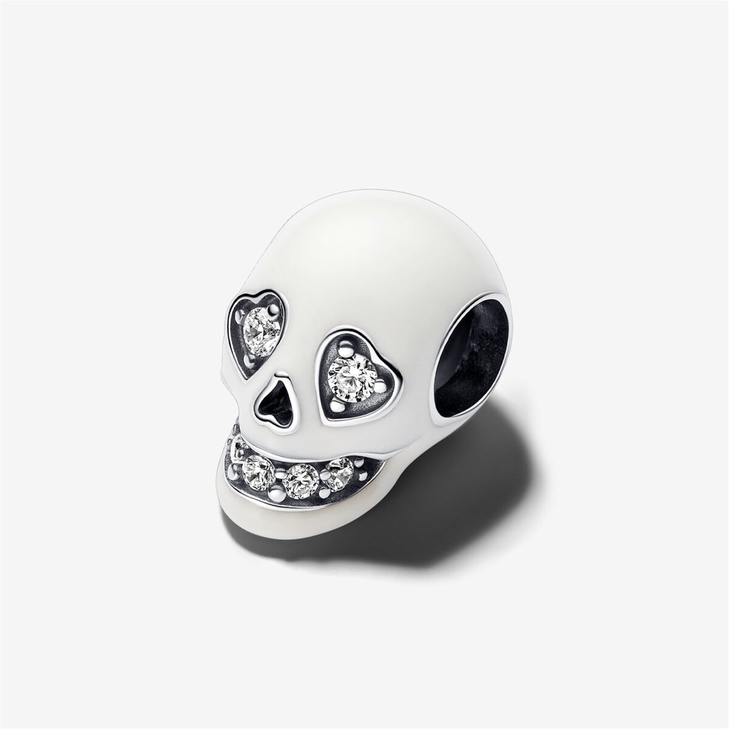 S925 Sterling Silver Glow-in-the-dark Sparkling Skull Charm