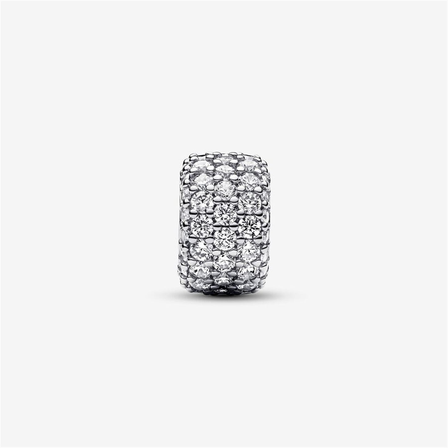 S925 Sterling Silver Sparkling Pavé Triple-row Charm