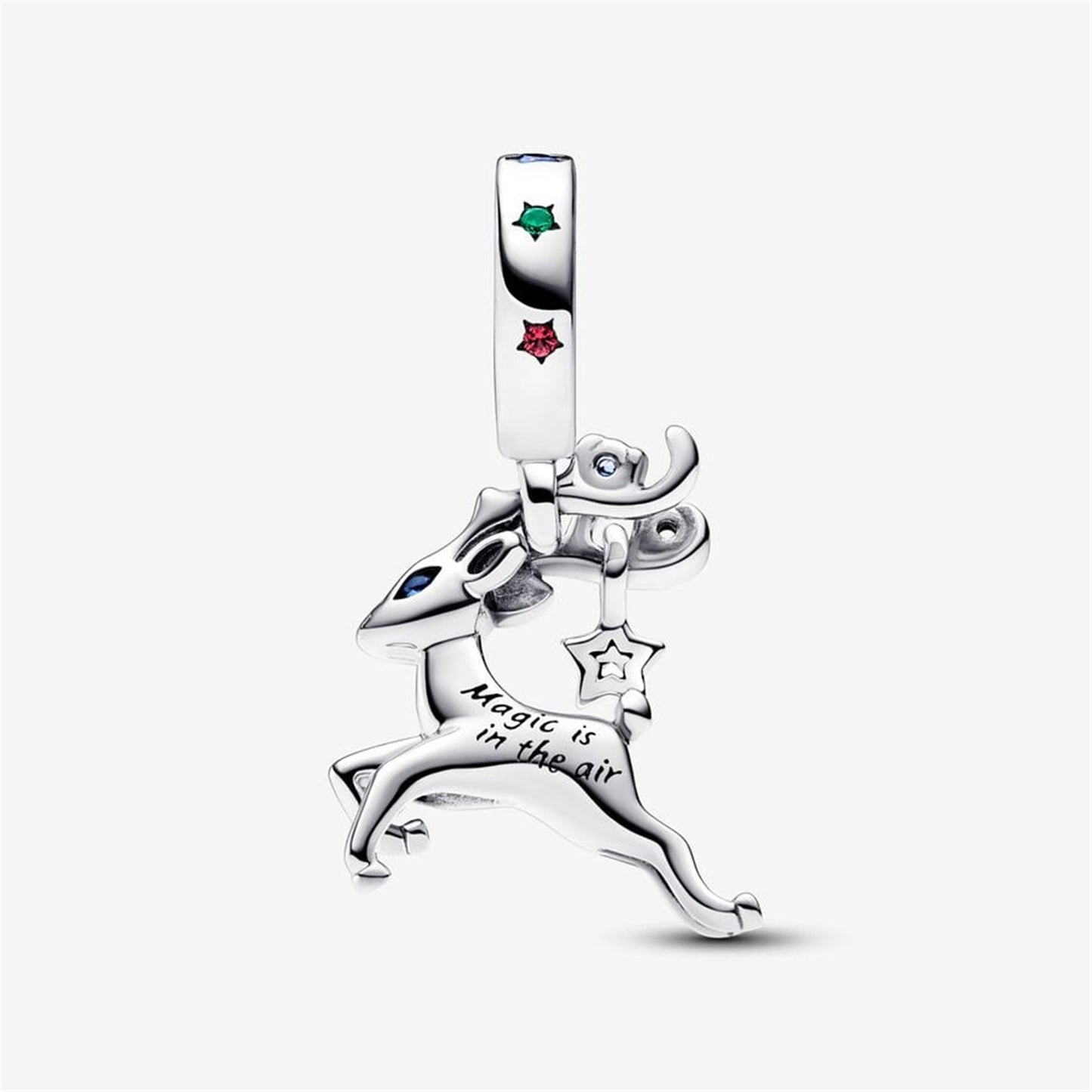 S925 Sterling Silver Magical Christmas Reindeer Dangle Charm