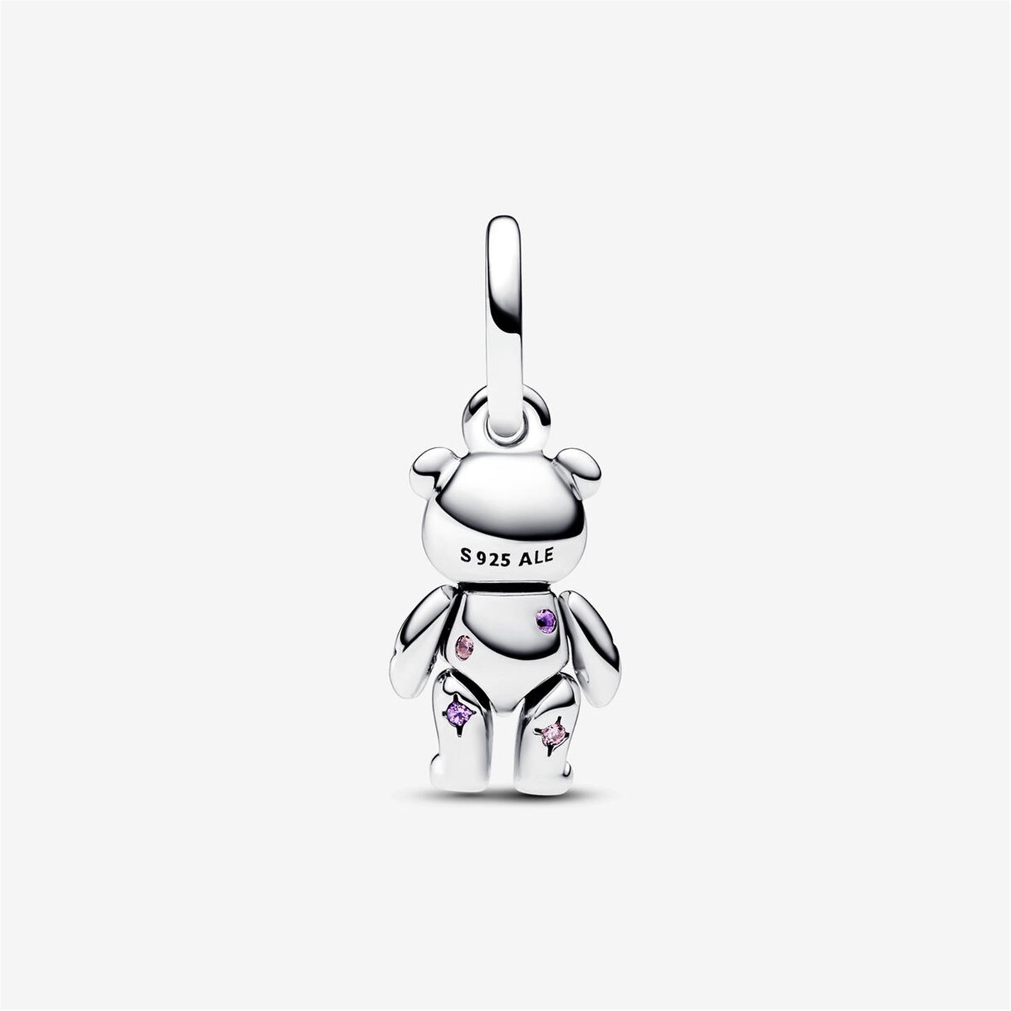 S925 Sterling Silver Movable Teddy Bear Dangle Charm