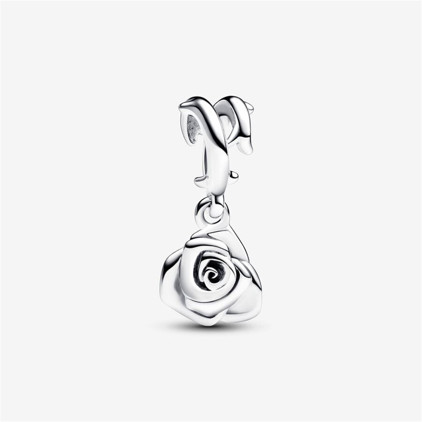 S925 sterling silver Rose in Bloom Dangle Charm