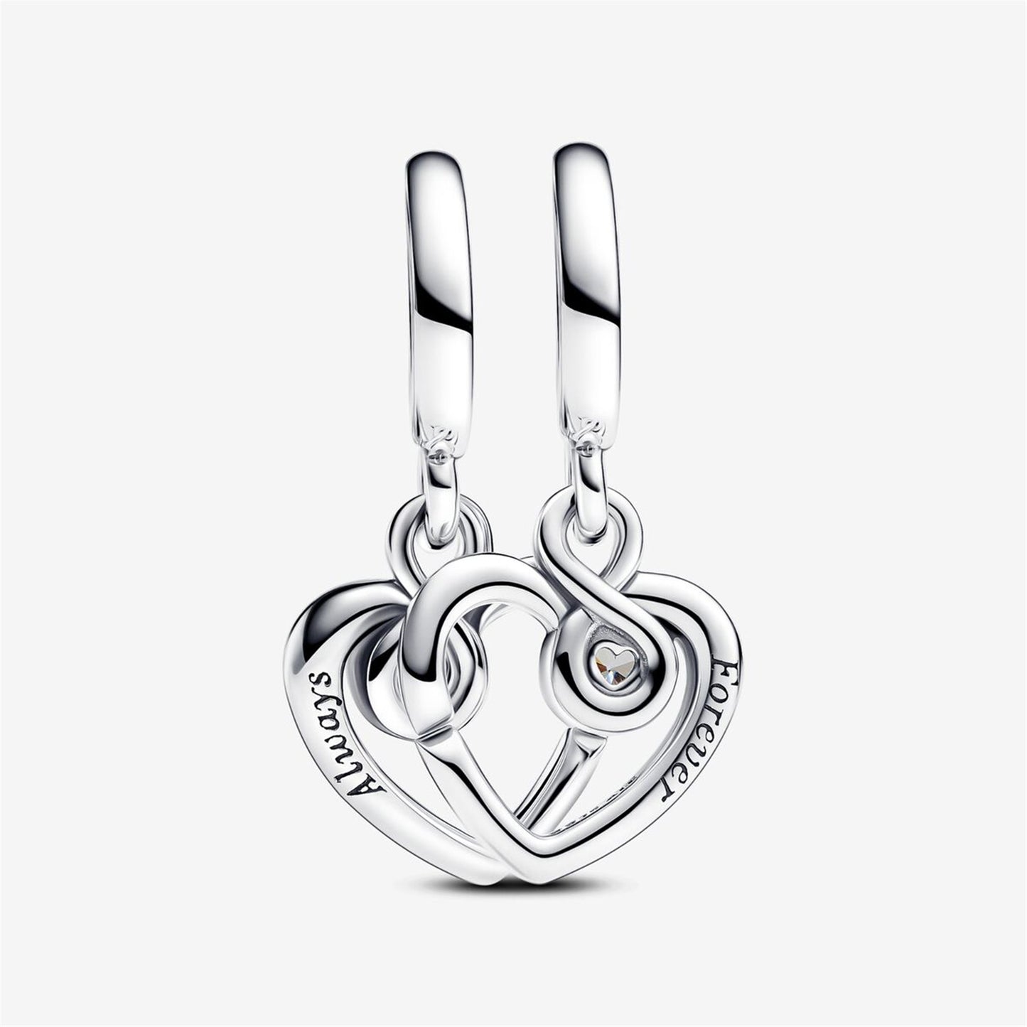 S925 Sterling Silver Forever & Always Splittable Dangle Charm