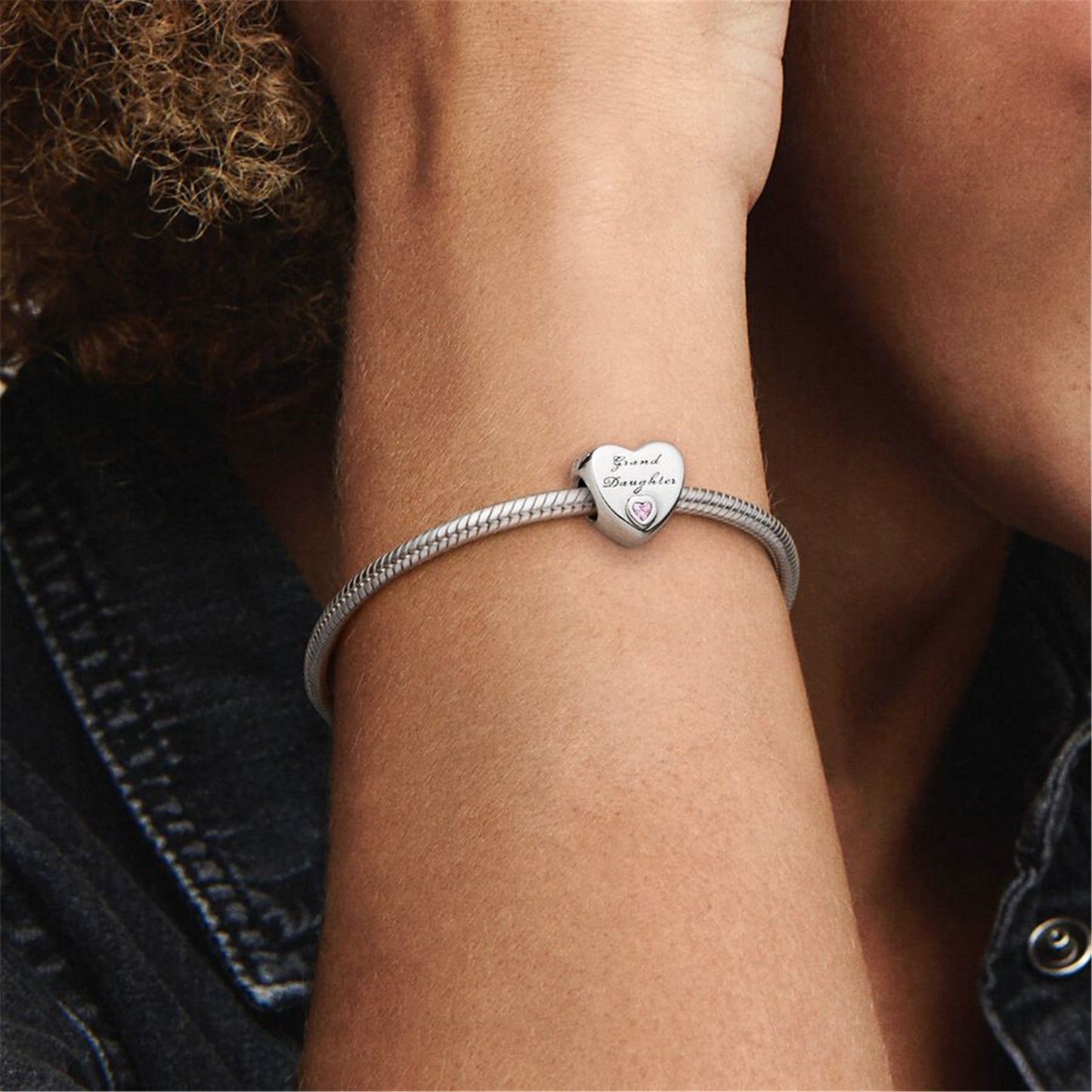 S925 Sterling Silver Granddaughter Heart Charm