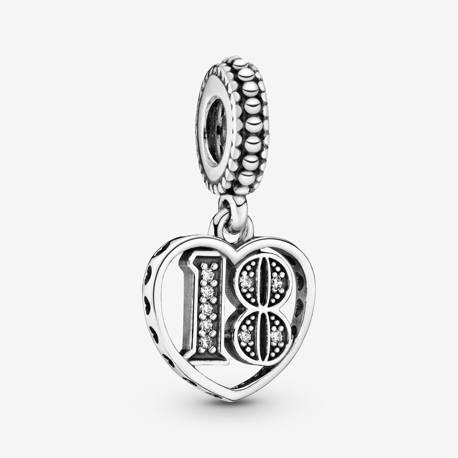 S925 Sterling Silver 18th Celebration Dangle Charm