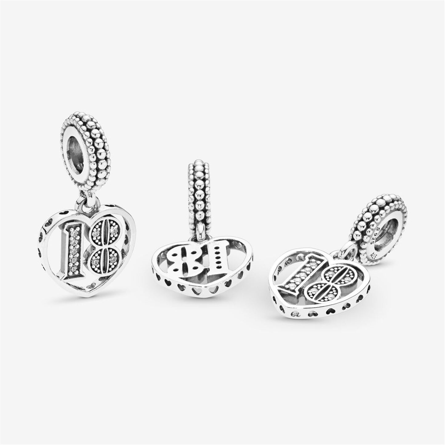 S925 Sterling Silver 18th Celebration Dangle Charm