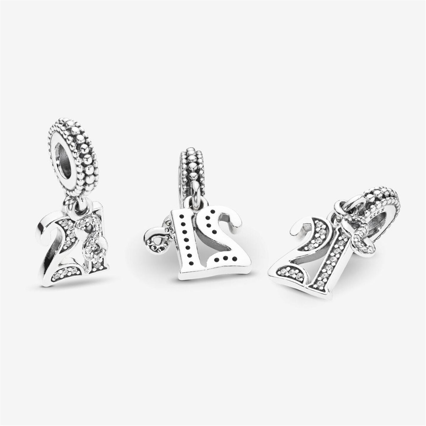 S925 Sterling Silver 21st Celebration Dangle Charm