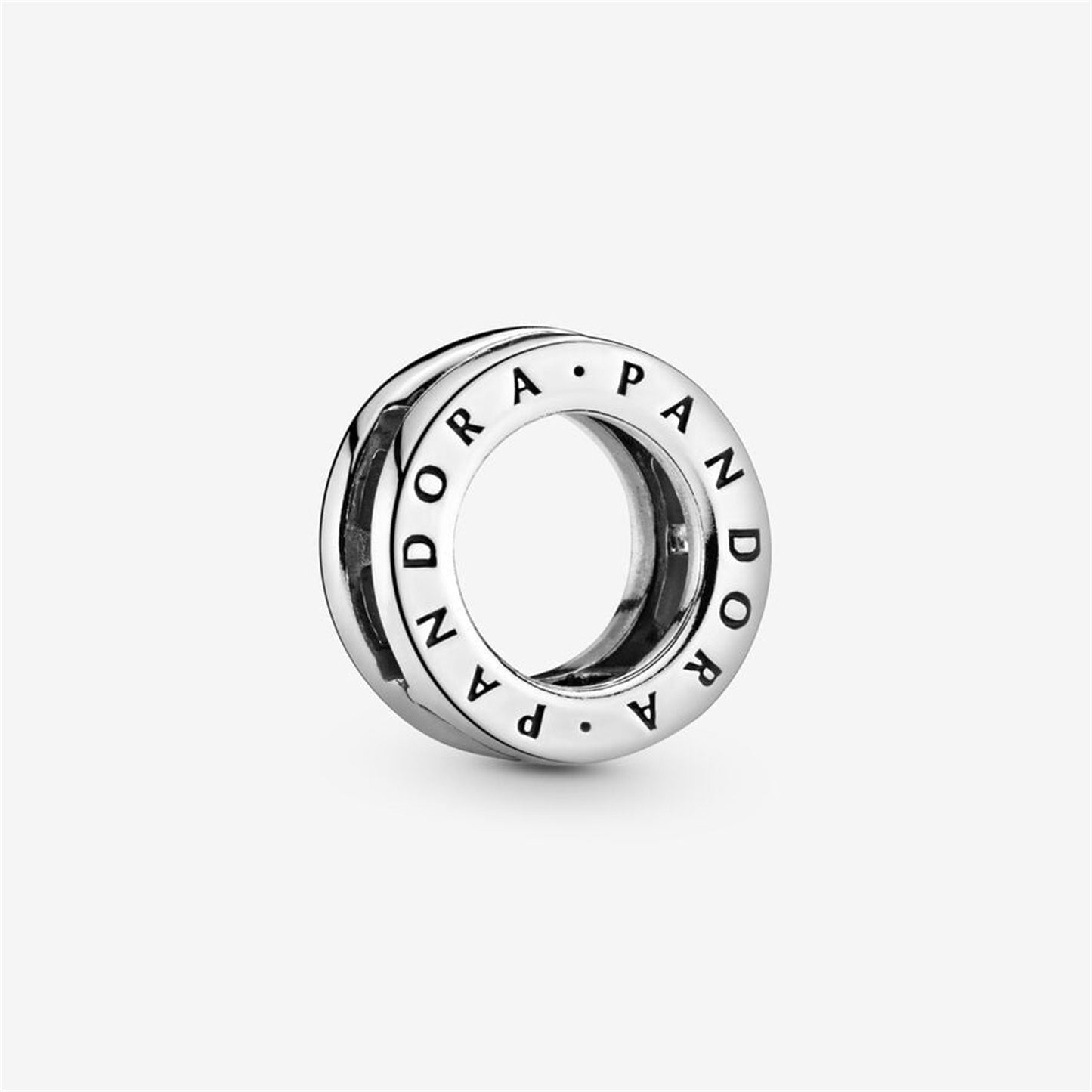 S925 Sterling Silver Logo Circle Clip Charm