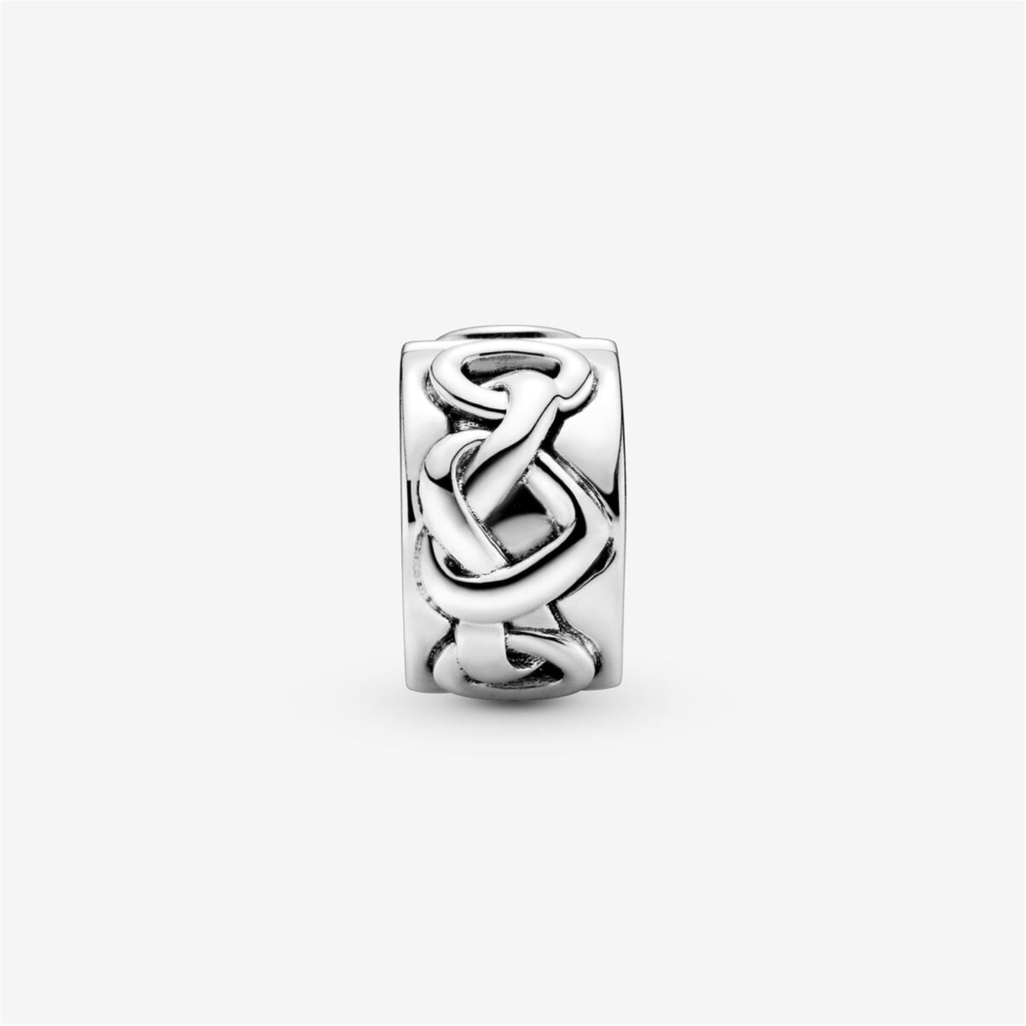 S925 sterling silver Knotted Hearts Clip Charm