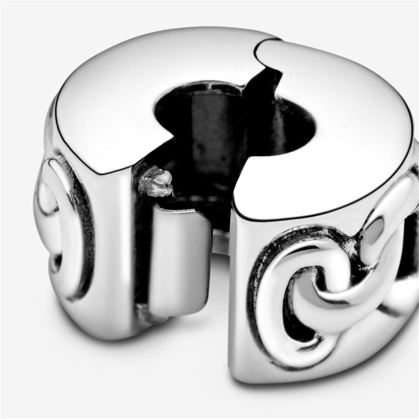 S925 sterling silver Knotted Hearts Clip Charm