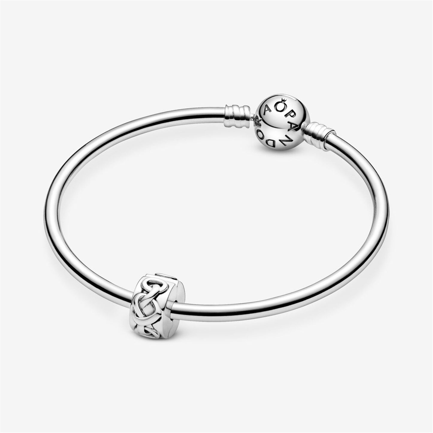 S925 sterling silver Knotted Hearts Clip Charm