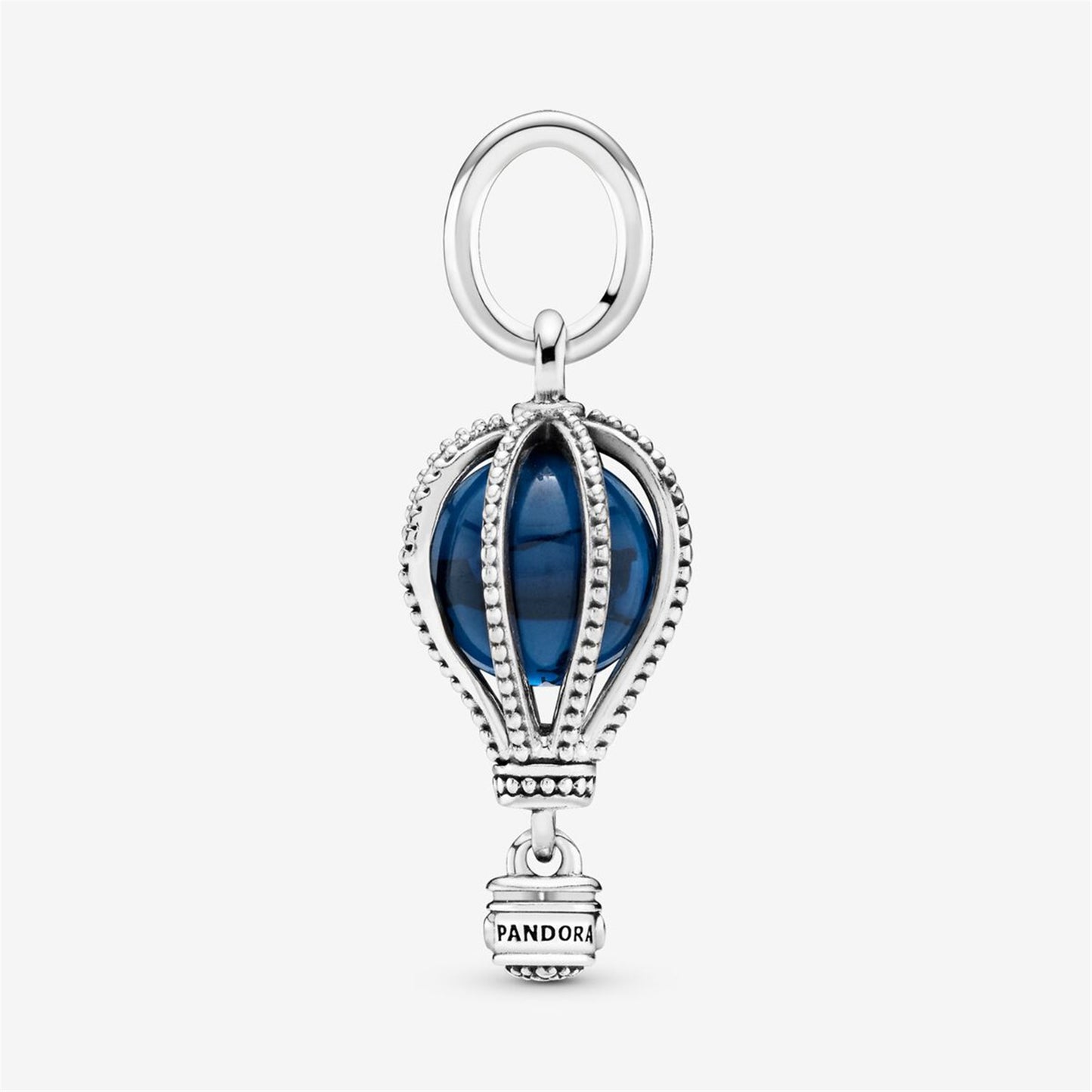 S925 Sterling Silver Blue Hot Air Balloon Travel Charm