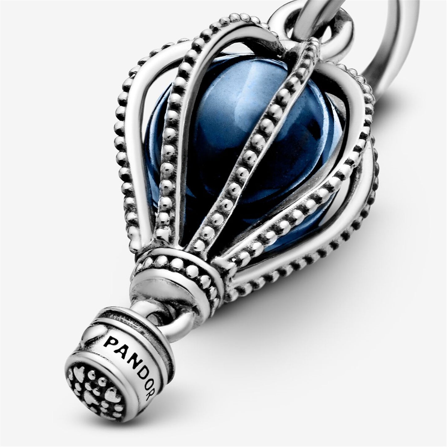 S925 Sterling Silver Blue Hot Air Balloon Travel Charm