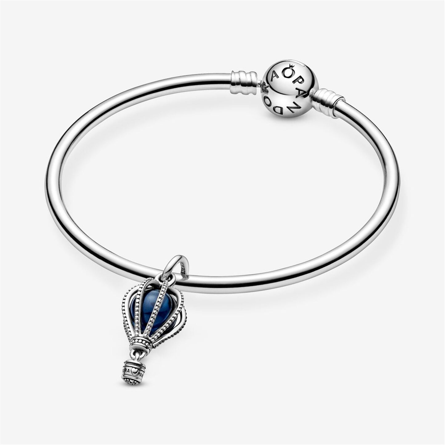 S925 Sterling Silver Blue Hot Air Balloon Travel Charm