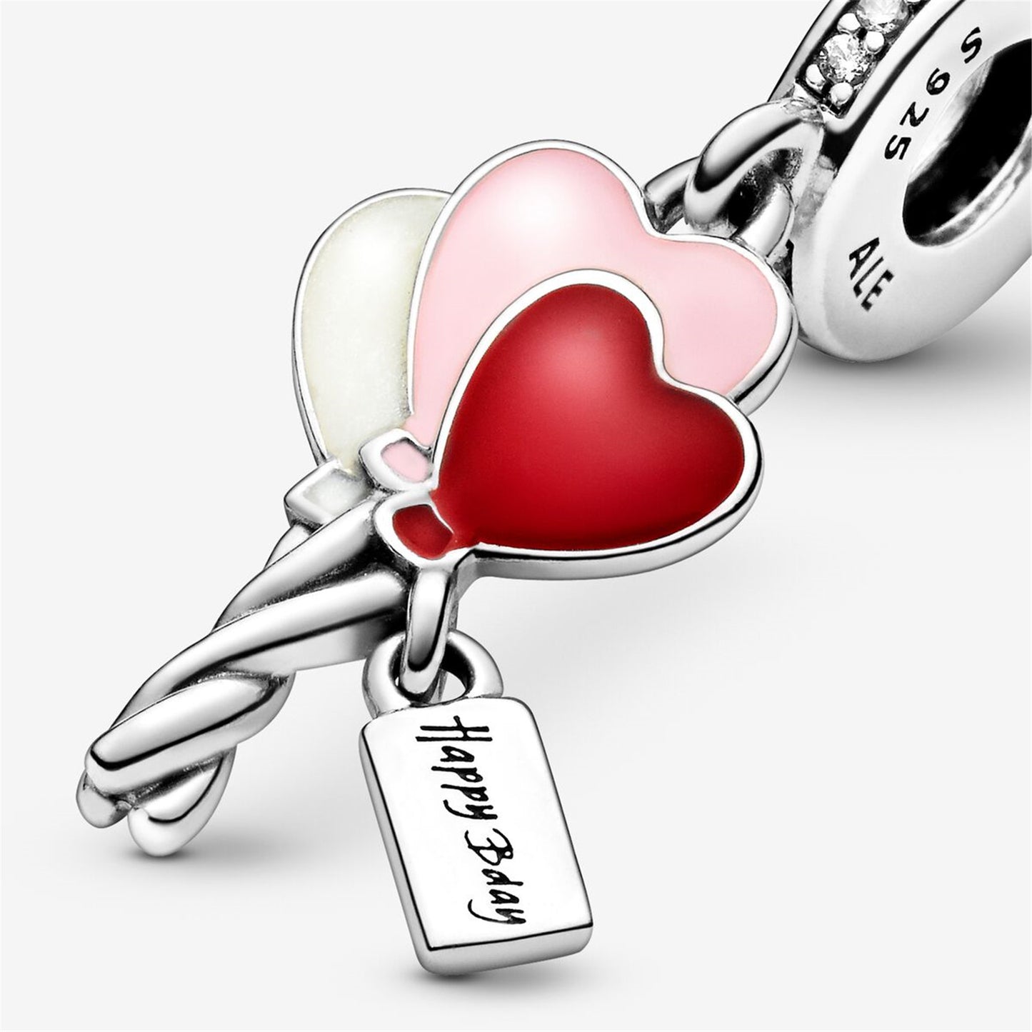 S925 Sterling Silver Happy Bday Balloon Dangle Charm
