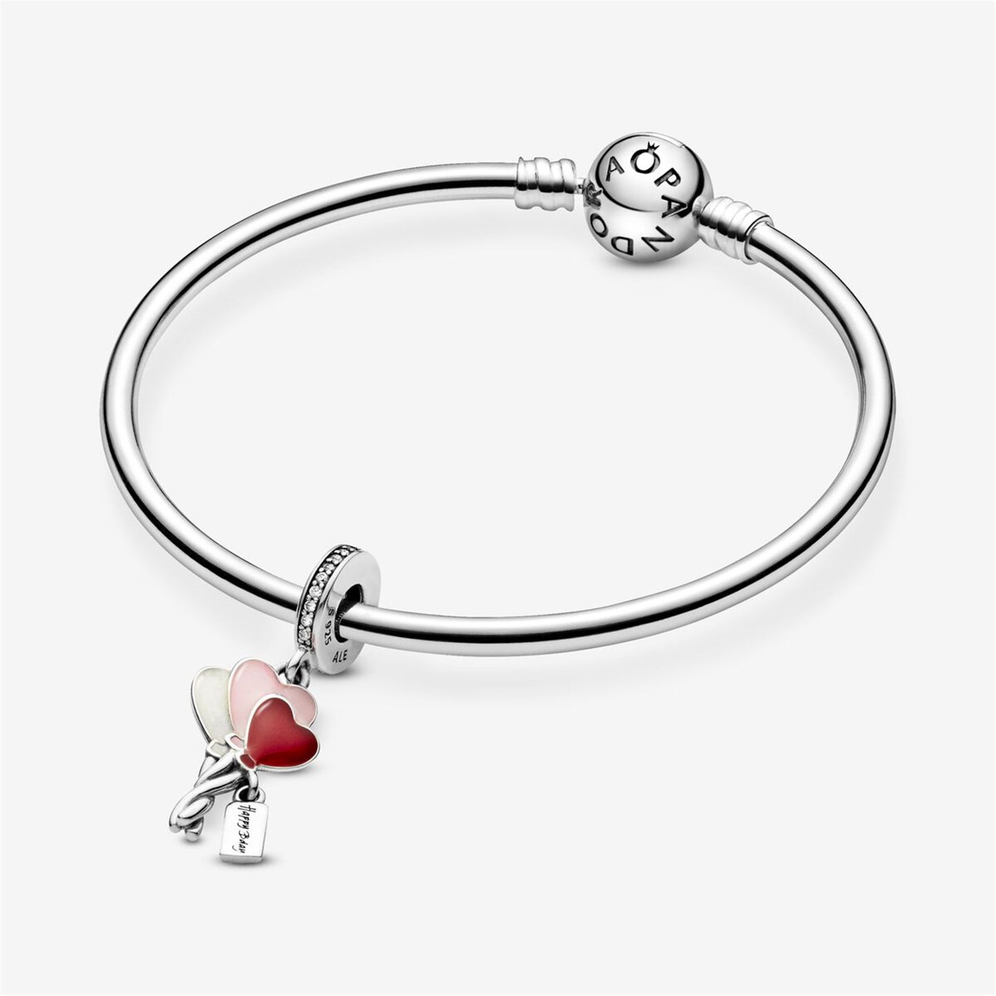 S925 Sterling Silver Happy Bday Balloon Dangle Charm