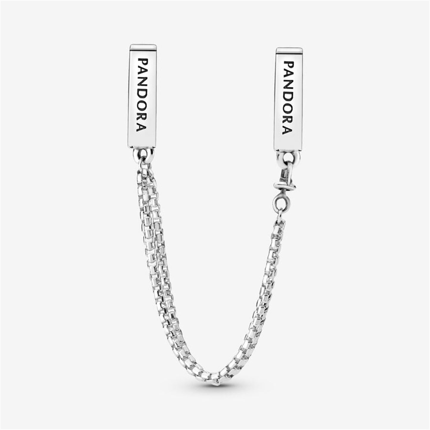 S925 Sterling Silver Sparkling Safety Chain Clip Charm