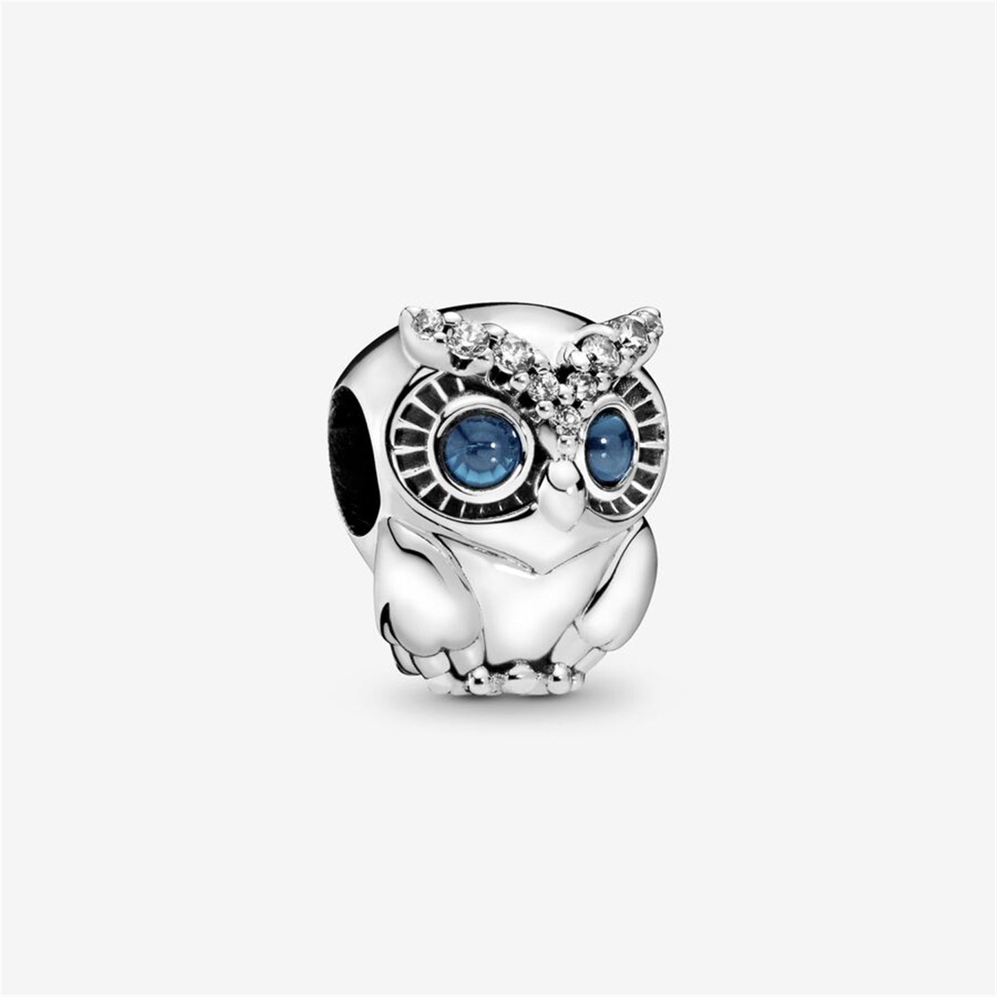S925 Sterling Silver Sparkling Owl Charm