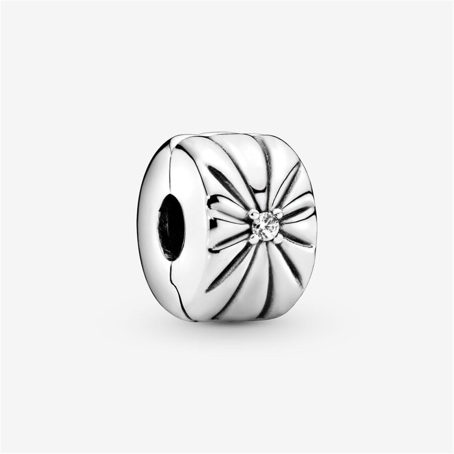 S925 sterling silver Sparkling Sunburst Clip Charm