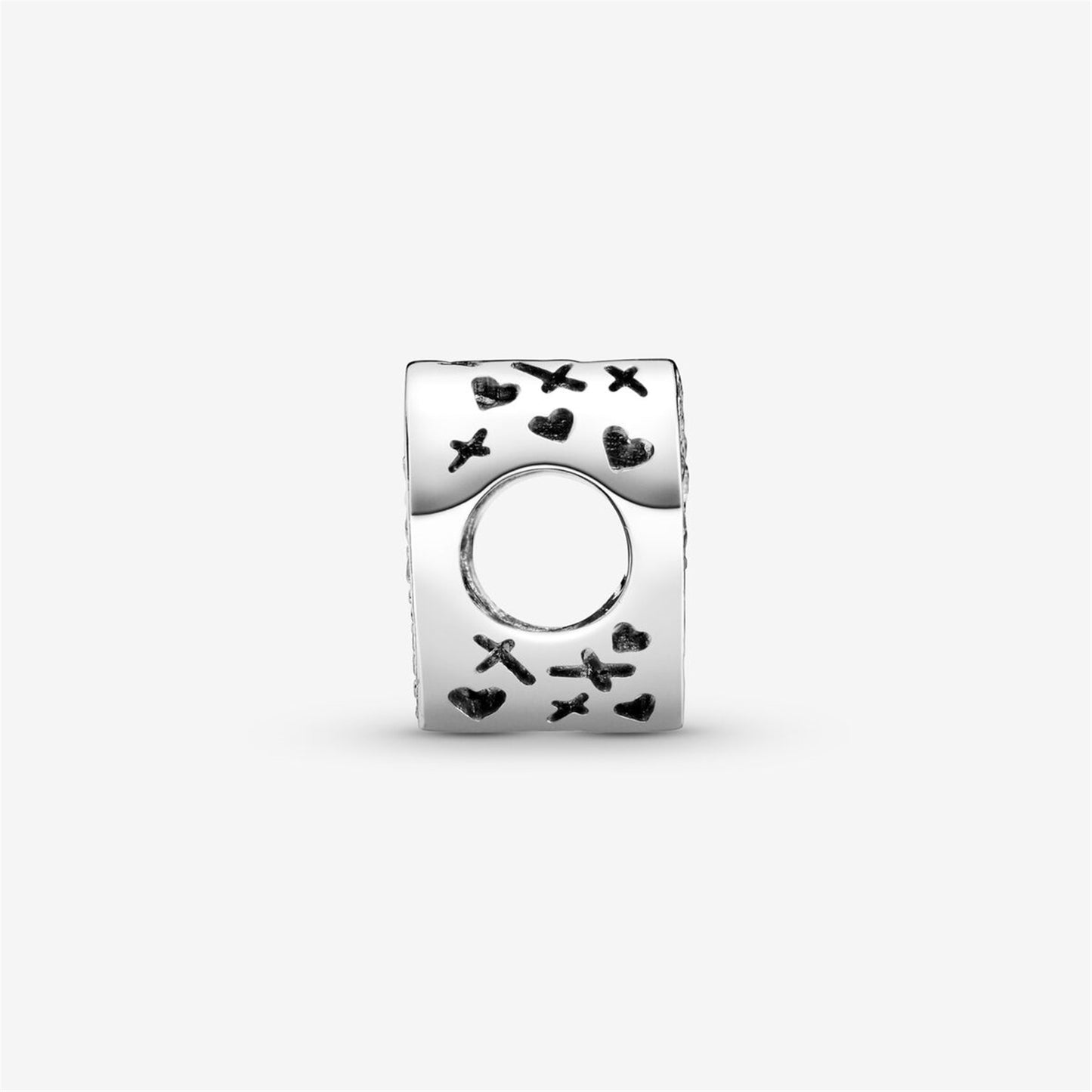 S925 Sterling Silver Sparkling Freehand Heart Charm
