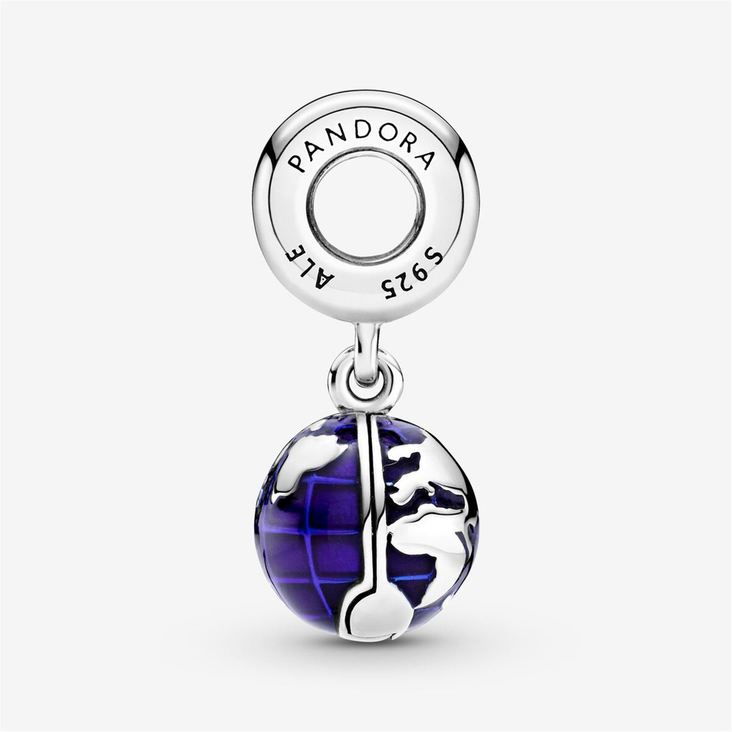 S925 Sterling Silver Blue Planet Dangle Charm