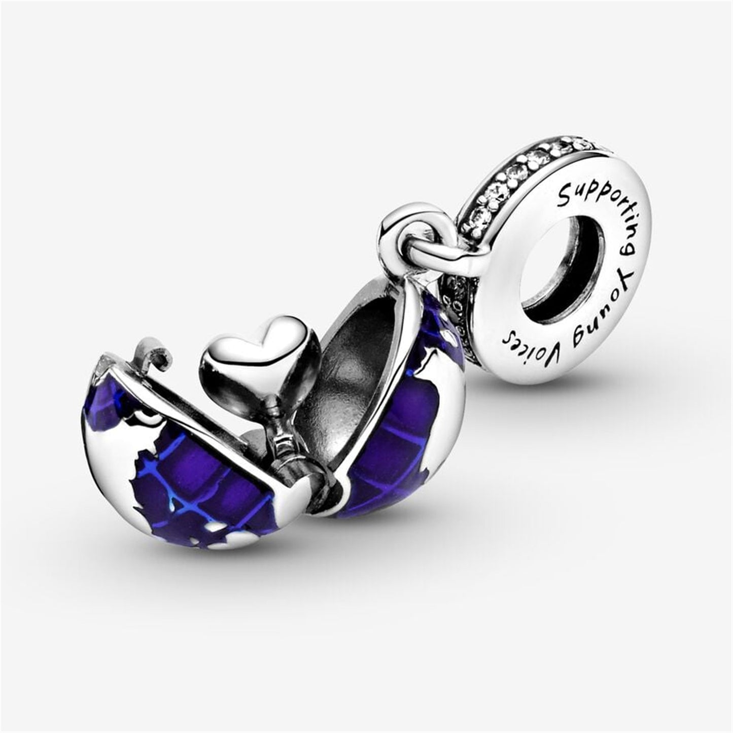 S925 Sterling Silver Blue Planet Dangle Charm