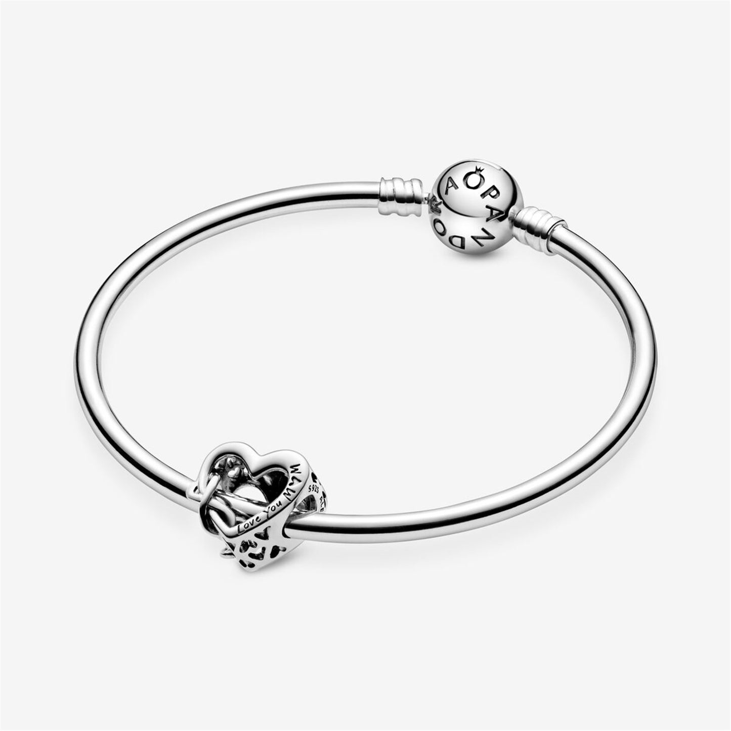 S925 sterling silver Love You Mom Infinity Heart Charm