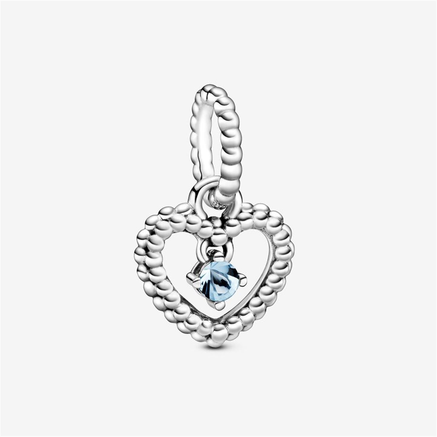 S925 Sterling Silver Birthstone Heart Dangle Charm