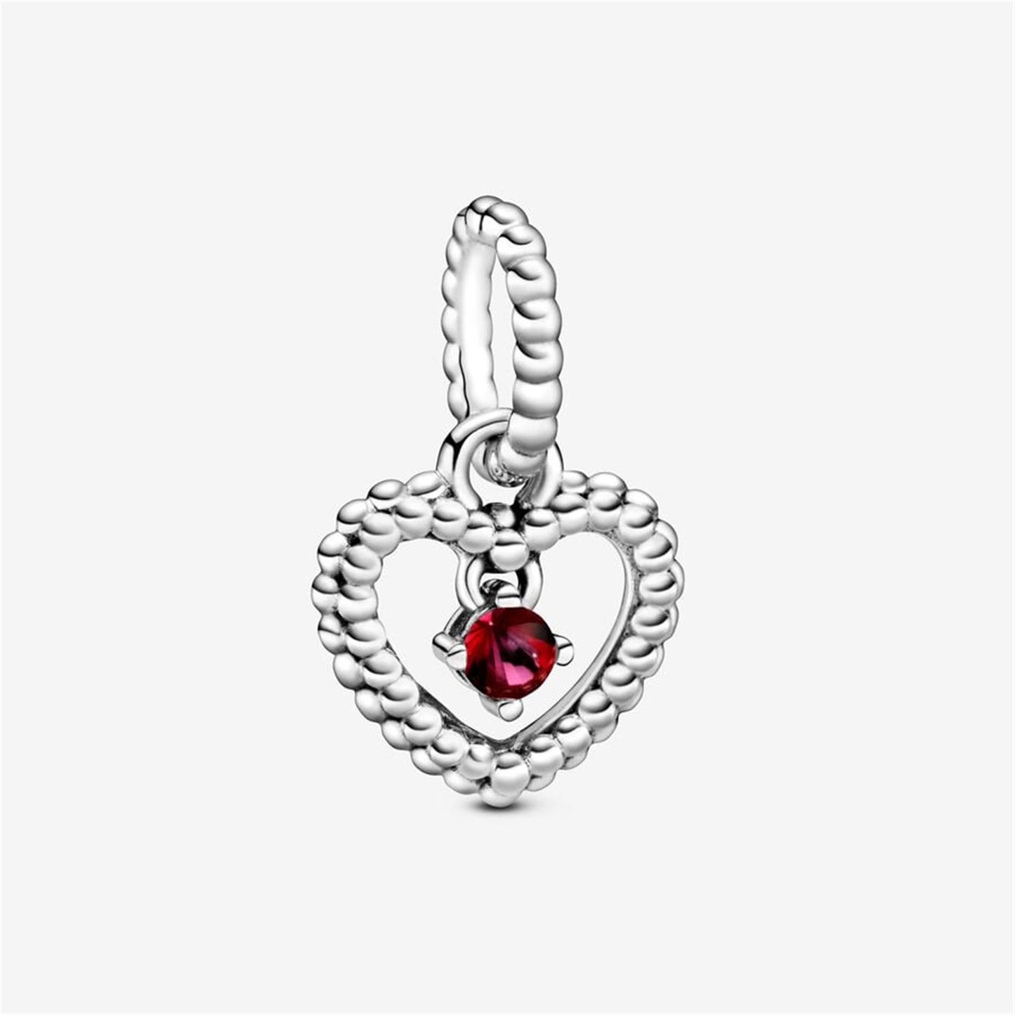 S925 Sterling Silver Birthstone Heart Dangle Charm