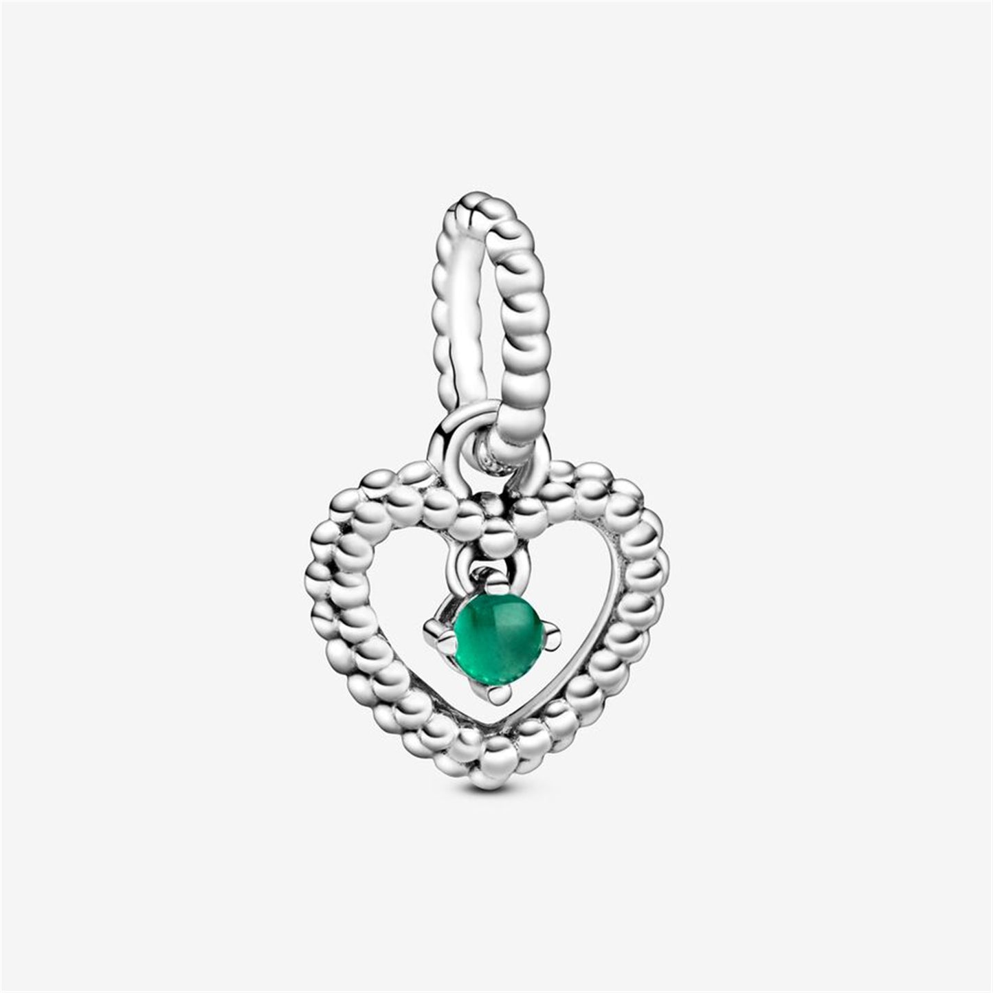 S925 Sterling Silver Birthstone Heart Dangle Charm