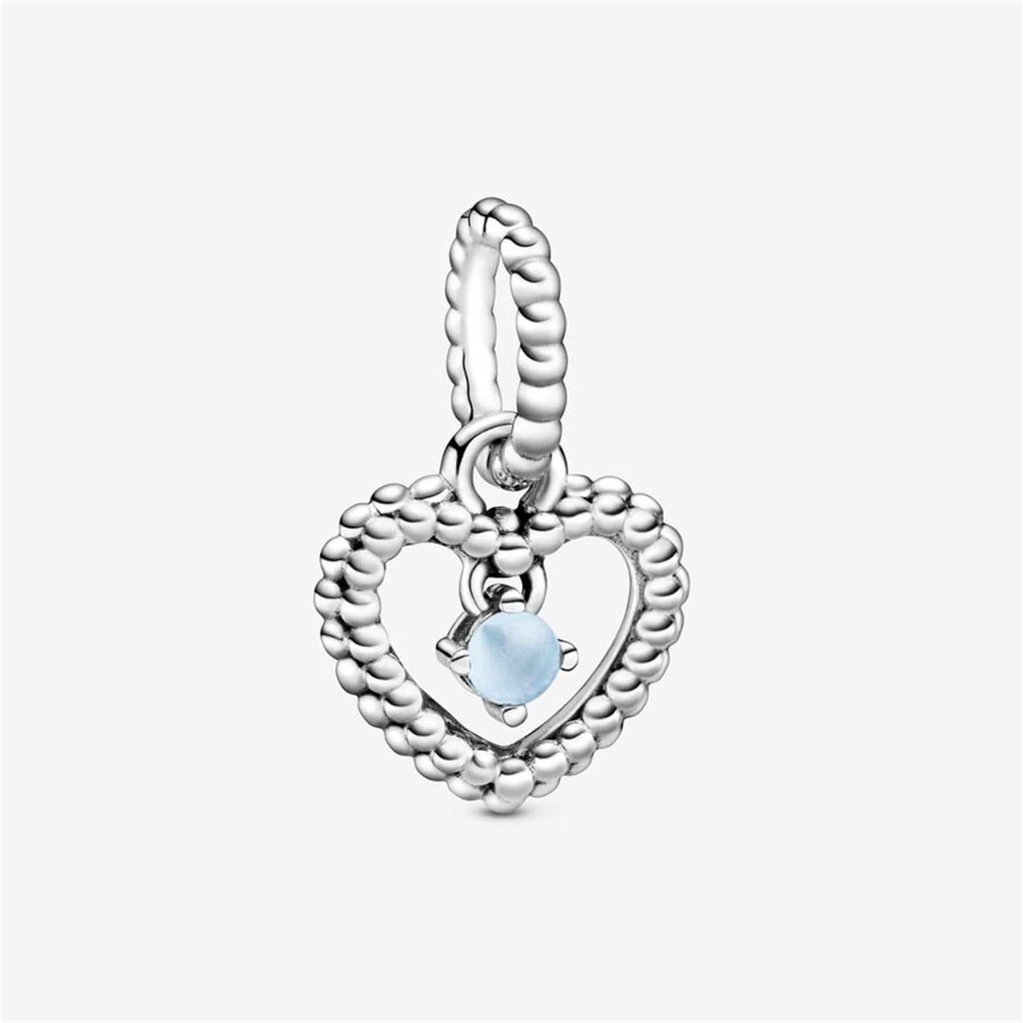 S925 Sterling Silver Birthstone Heart Dangle Charm