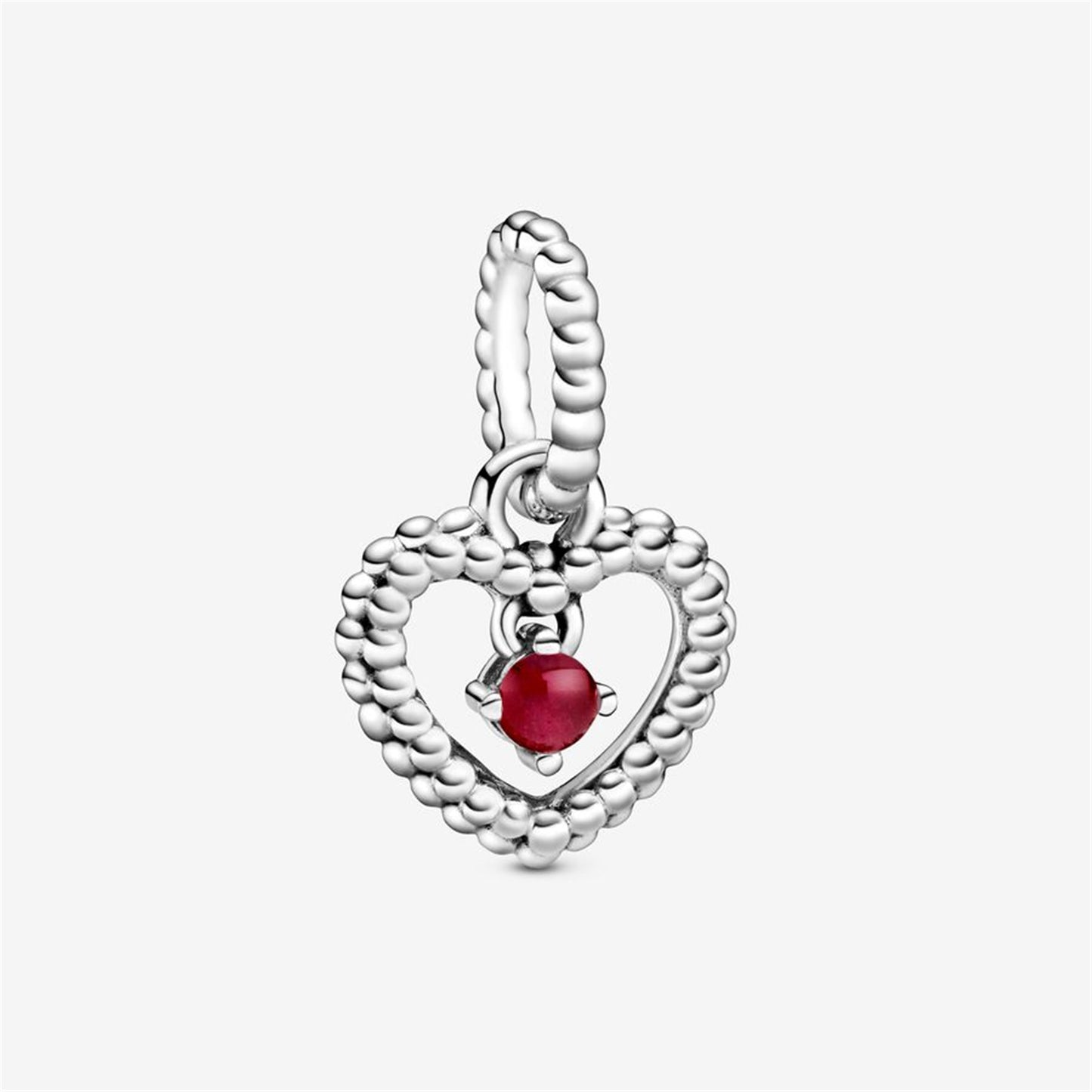 S925 Sterling Silver Birthstone Heart Dangle Charm