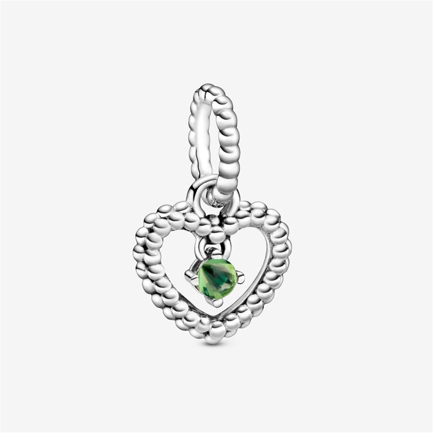 S925 Sterling Silver Birthstone Heart Dangle Charm