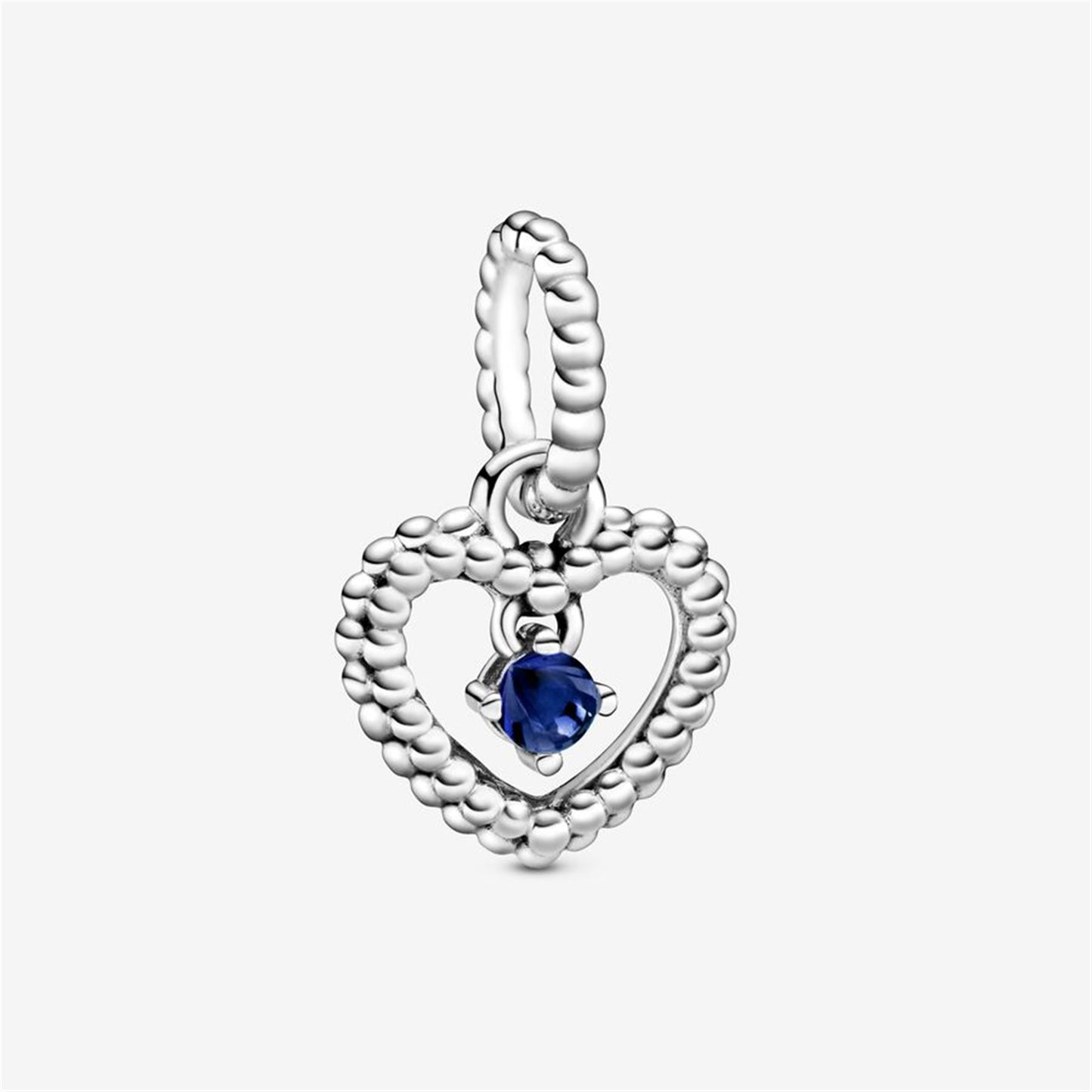 S925 Sterling Silver Birthstone Heart Dangle Charm