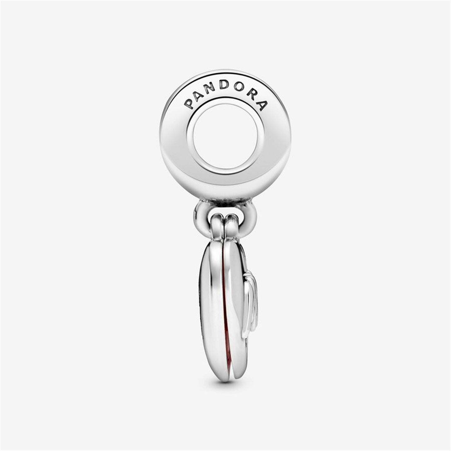 S925 Sterling Silver Mom Script Heart Dangle Charm