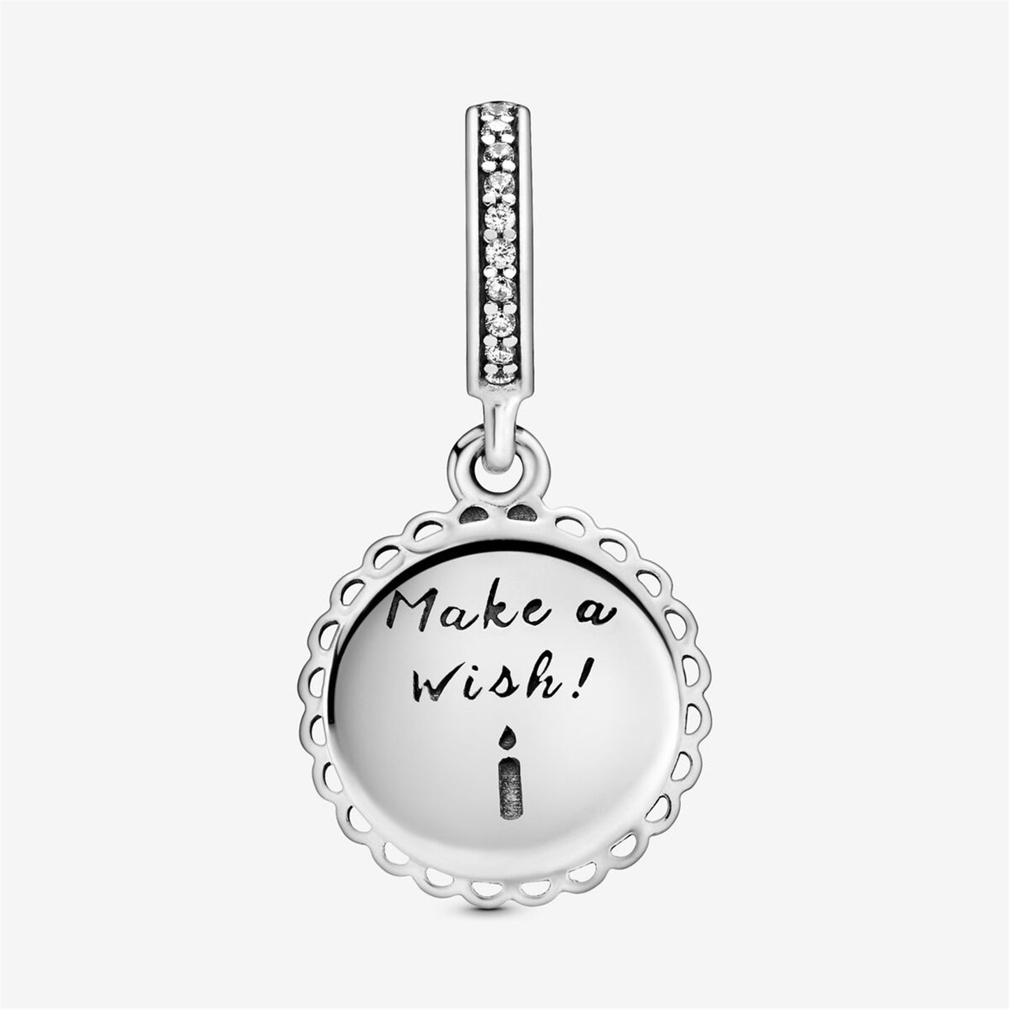 S925 Sterling Silver Pink Birthday Cake Dangle Charm