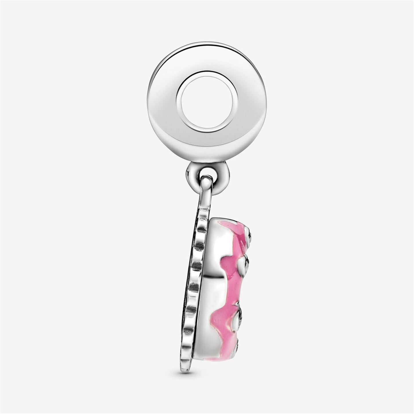 S925 Sterling Silver Pink Birthday Cake Dangle Charm