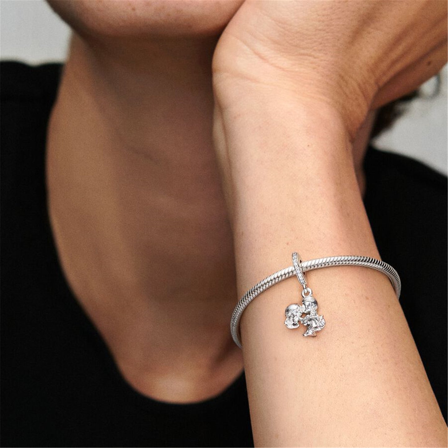 S925 Sterling Silver Married Couple Dangle Charm