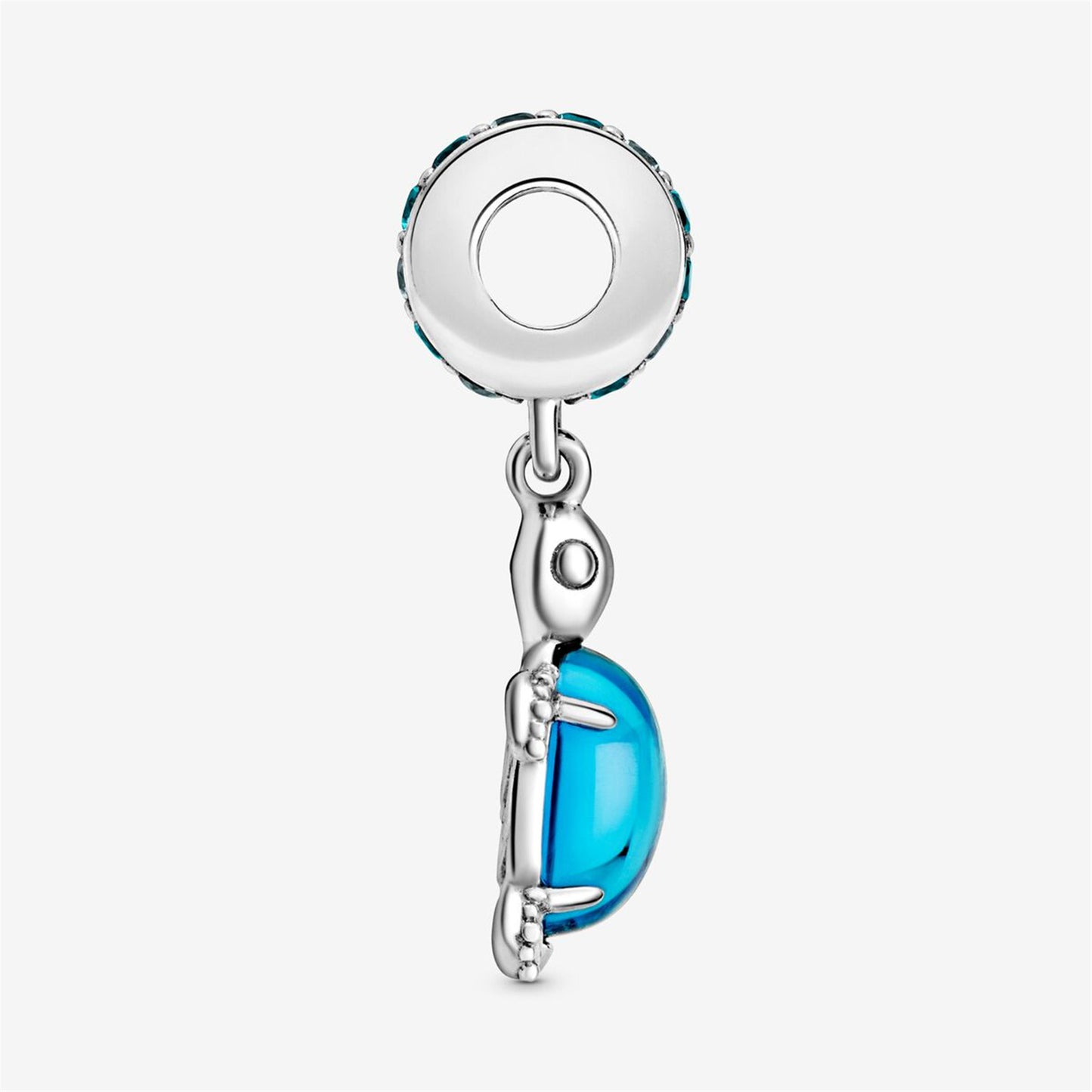 S925 Sterling Silver Murano Glass Sea Turtle Dangle Charm