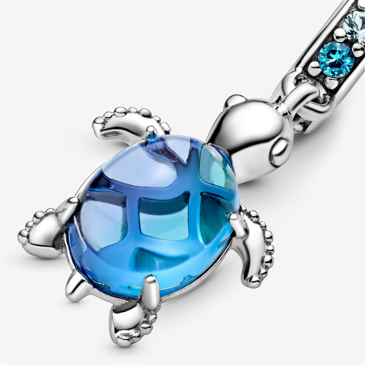 S925 Sterling Silver Murano Glass Sea Turtle Dangle Charm