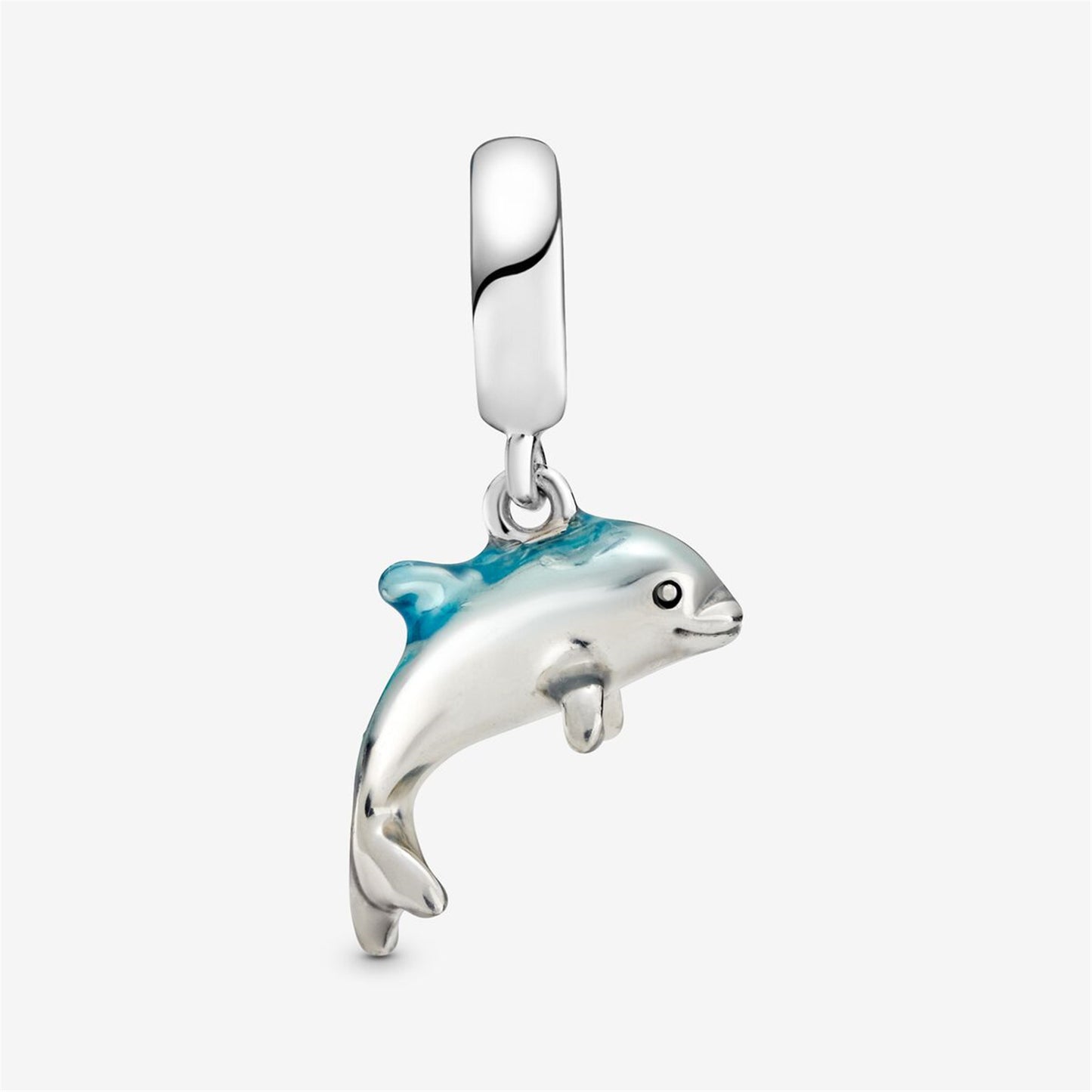 S925 Sterling Silver Shimmering Dolphin Dangle Charm