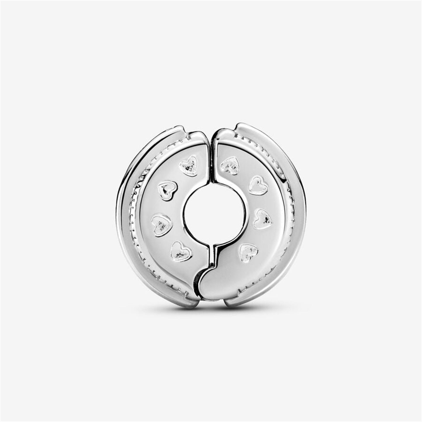 S925 sterling silver Sparkling Pavé Lines & Logo Clip Charm