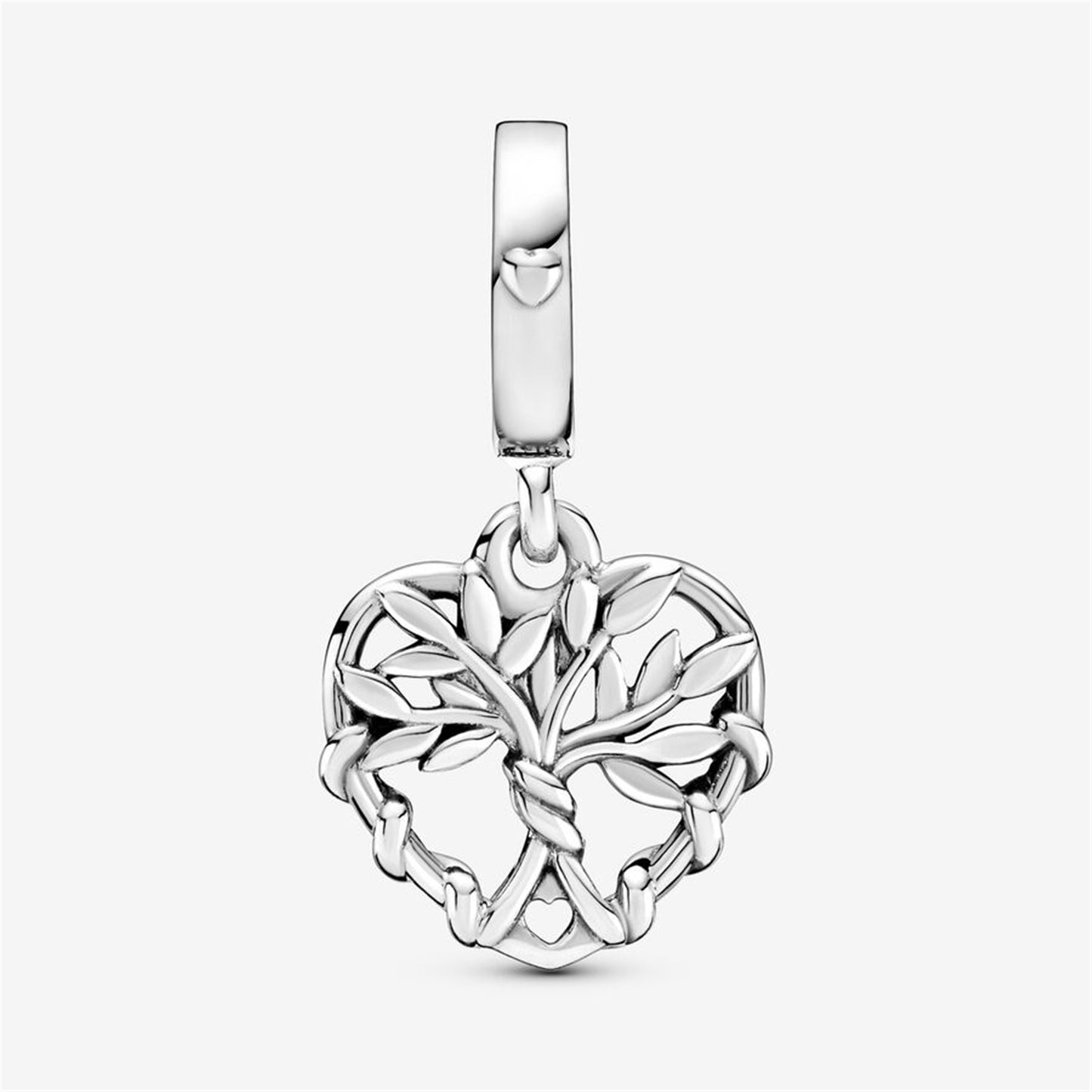 S925 Sterling Silver Heart Family Tree Dangle Charm