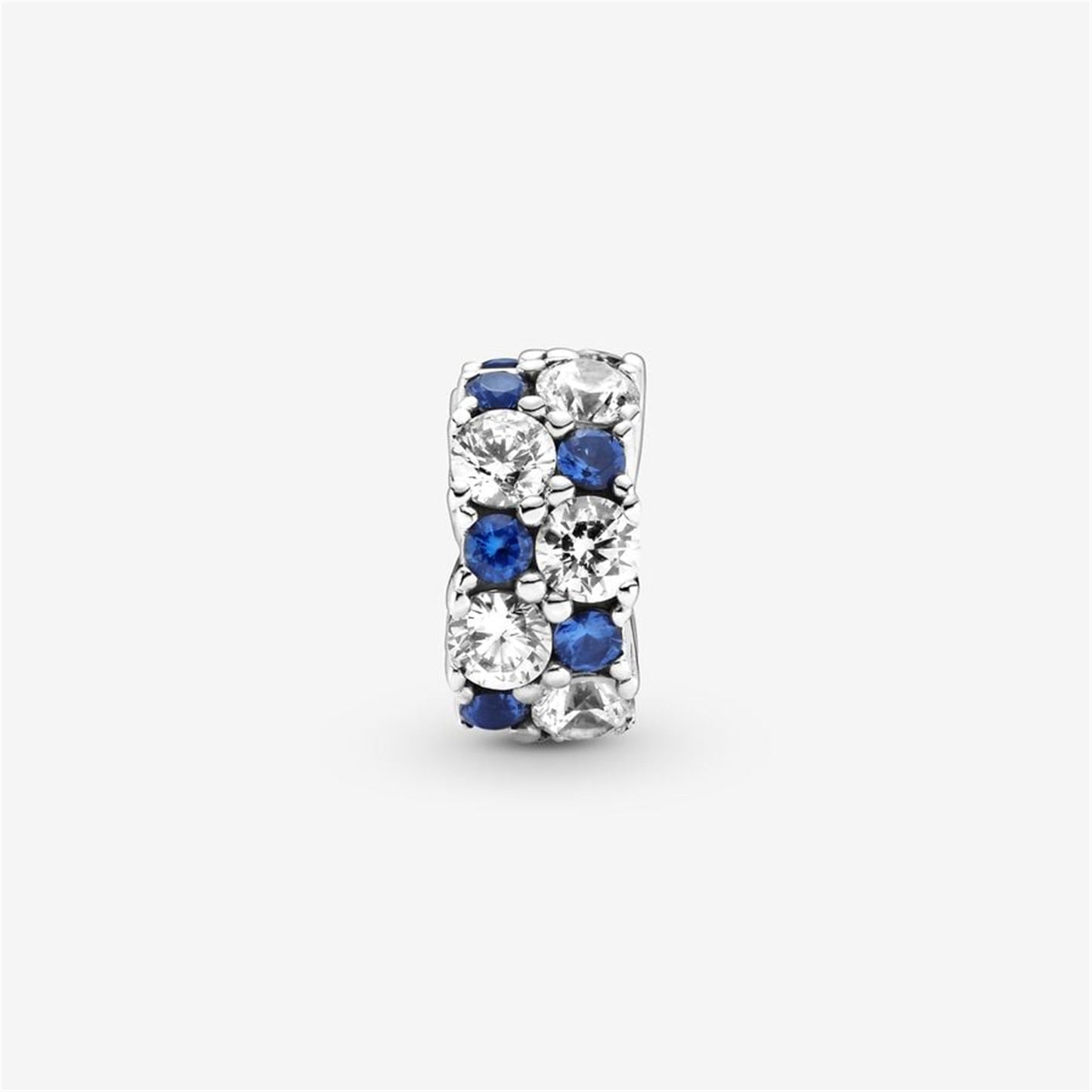 S925 sterling silver Clear & Blue Sparkling Clip Charm