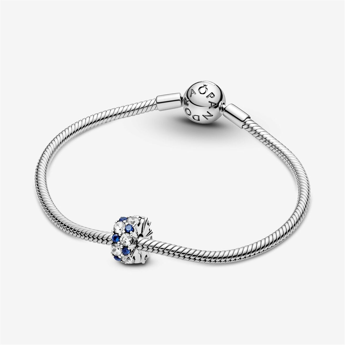 S925 sterling silver Clear & Blue Sparkling Clip Charm