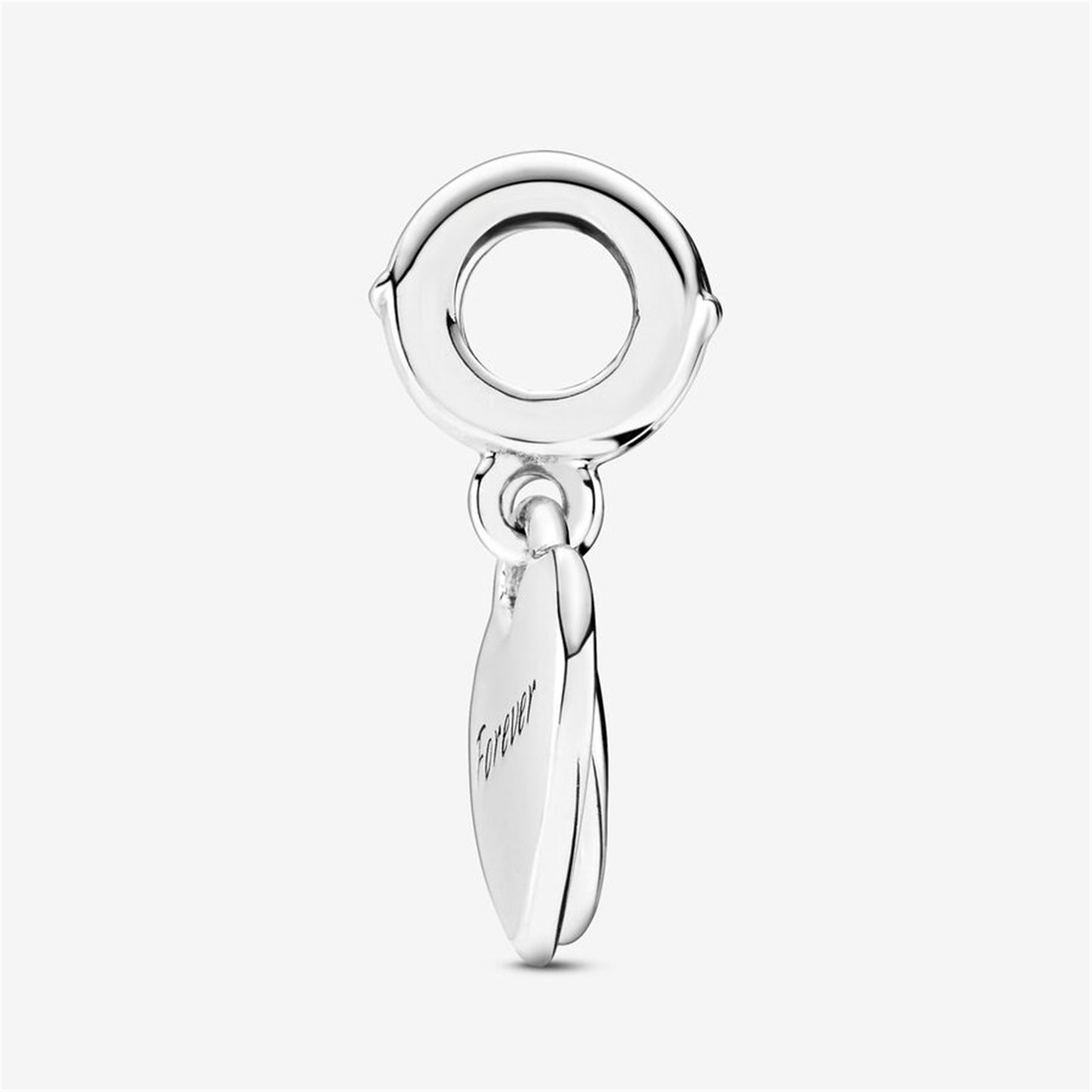 S925 sterling silver Double Heart Split Dangle Charm
